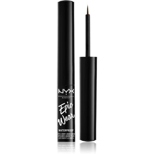 NYX Professional Makeup Epic Wear Liquid Liner Υγρό λάινερ ματιών με μεταλλικό ματ αποτέλεσμα απόχρωση 02 Brown 3.5 ml
