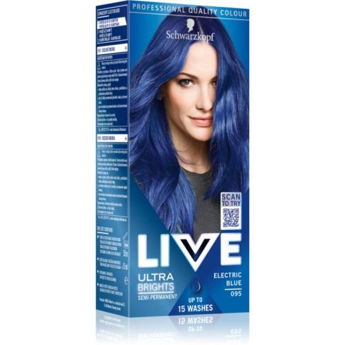 Schwarzkopf LIVE Ultra Brights or Pastel ημι-μόνιμη βαφή μαλλιών απόχρωση 095 Electric Blue
