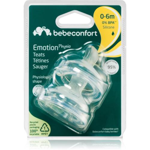 Bebeconfort Emotion Physio Slow Flow θηλή μπιμπερό 0-6 m 2 τμχ