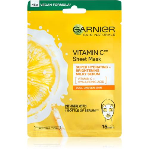 Garnier Skin Naturals Vitamin C φύλλο μάσκας με επίδραση την φωτεινότητα και ενυδάτωση με βιταμίνη C 28 γρ