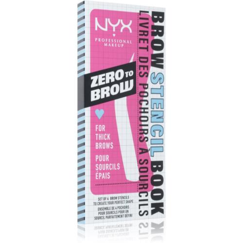 NYX Professional Makeup Zero To Brow Stencil Book Στένσιλ Για τα φρύδια 02 Thick 4 τμχ