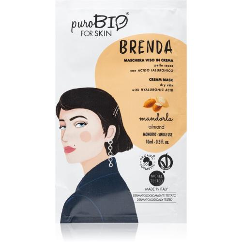 puroBIO Cosmetics Brenda Almond ενυδατική κρεμώδης μάσκα 10 μλ