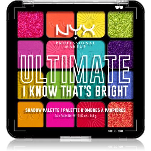 NYX Professional Makeup Ultimate Shadow Palette σκιές ματιών απόχρωση I Know That's Bright 16 τμχ
