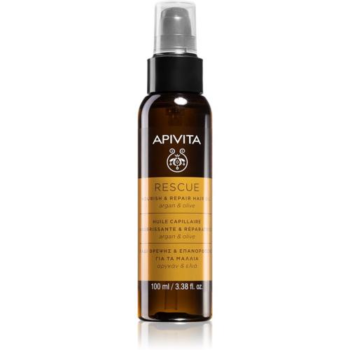 Apivita Holistic Hair Care Argan Oil & Olive ενυδατικό και θρεπτικό λάδι μαλλιών με έλαιο αργκάν 100 μλ