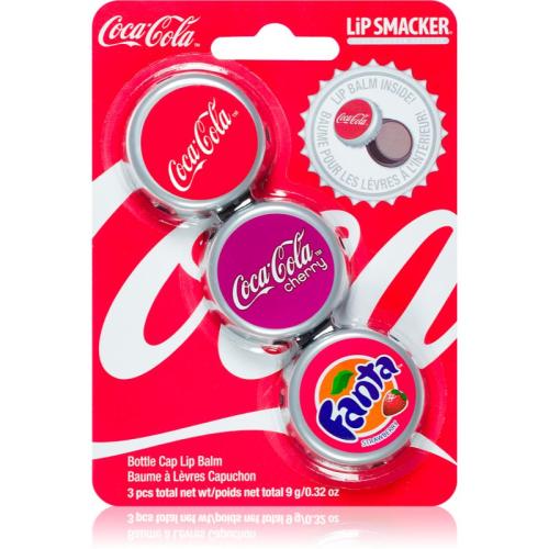 Lip Smacker Coca Cola Βάλσαμο για χείλη 3 τεμ αρώματα Original, Cherry & Fanta 9 γρ