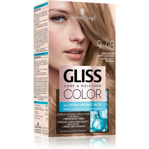 Schwarzkopf Gliss Color μόνιμη βαφή μαλλιών απόχρωση 9-48 Nude Light Blonde 1 τμχ