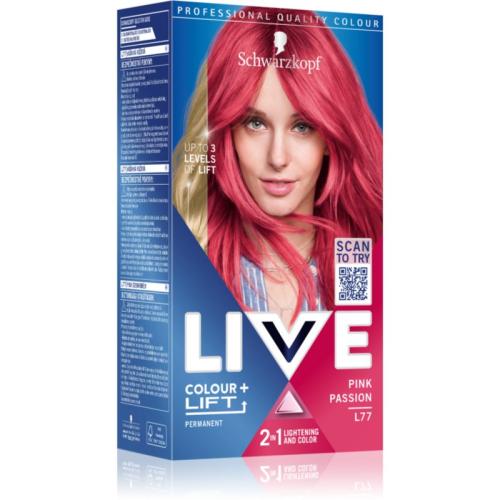 Schwarzkopf LIVE Colour + Lift μόνιμη βαφή μαλλιών απόχρωση L77 Pink Passion