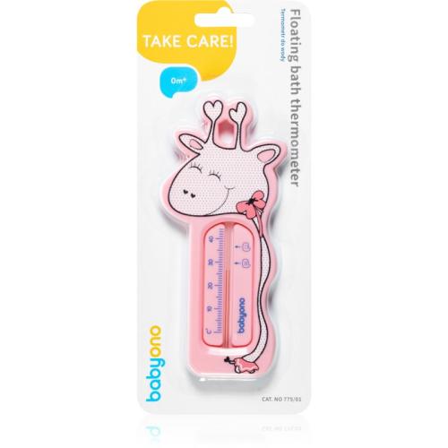 BabyOno Take Care Floating Bath Thermometer παιδικό θερμόμετρο για το μπάνιο Pink Giraffe 1 τμχ