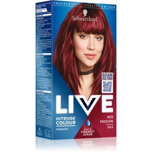 Schwarzkopf LIVE Intense Colour μόνιμη βαφή μαλλιών απόχρωση 043 Red Passion 1 τμχ