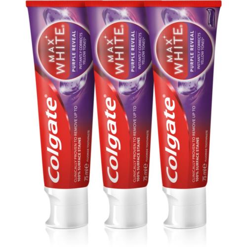 Colgate Max White Purple Reveal αναζωογονητική οδοντόκρεμα 3x75 μλ