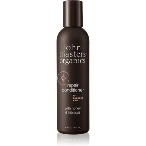 John Masters Organics Honey & Hibiscus Conditioner αποκαταστατικό μαλακτικό για κατεστραμμένα μαλλιά 177 ml