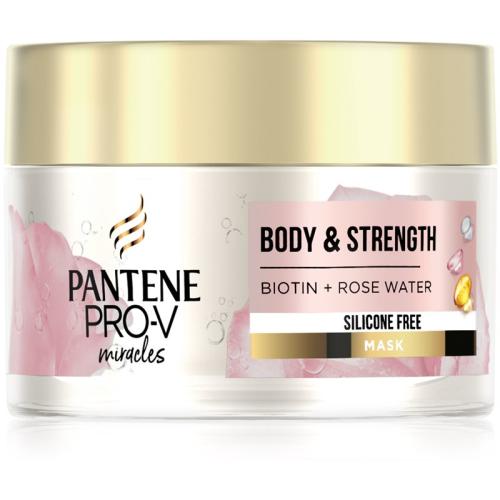 Pantene Body & Strength Rose Water μάσκα μαλλιών για λεπτά εως κανονικά μαλλιά 160 μλ
