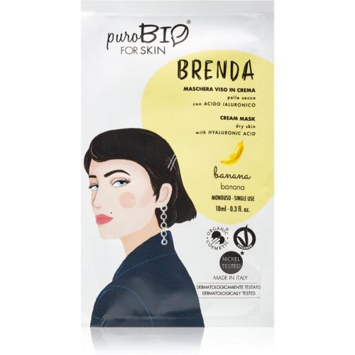 puroBIO Cosmetics Brenda Banana κρεμώδης ενυδατική μάσκα με υαλουρονικό οξύ 10 μλ