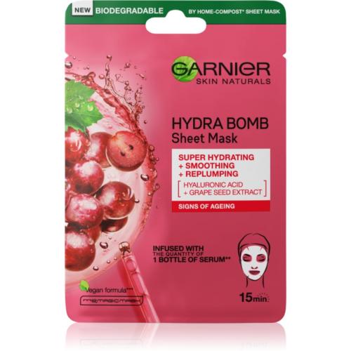 Garnier Skin Naturals Hydra Bomb λειαντική υφασμάτινη μάσκα 28 γρ