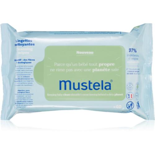 Mustela Bébé Cleansing Wipes υγρά μαντηλάκια καθαρισμού για παιδιά 60 τμχ