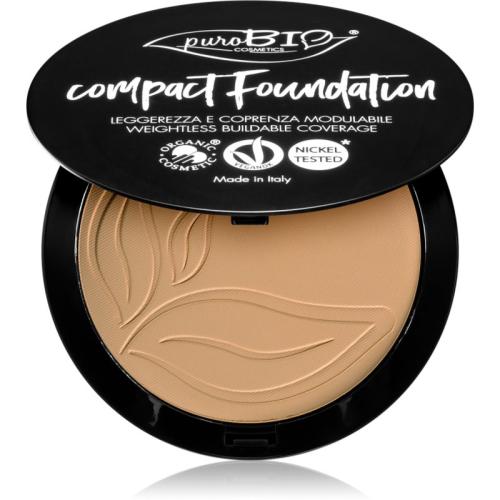 puroBIO Cosmetics Compact Foundation συμπαγής πούδρα μεικ απ SPF 10 απόχρωση 03 9 γρ