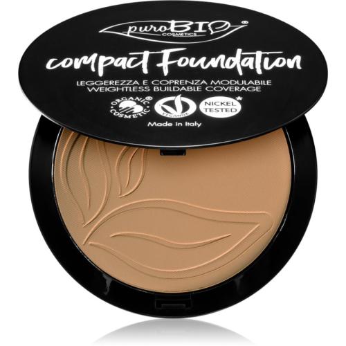 puroBIO Cosmetics Compact Foundation συμπαγής πούδρα μεικ απ SPF 10 απόχρωση 04 9 γρ