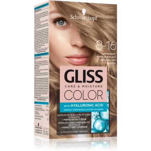 Schwarzkopf Gliss Color μόνιμη βαφή μαλλιών απόχρωση 8-16 Natural Ash Blonde