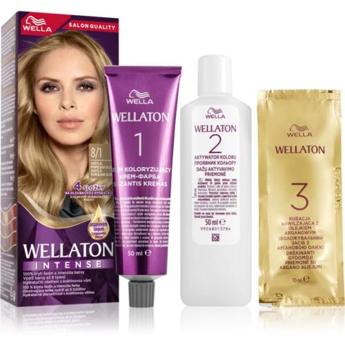 Wella Wellaton Intense μόνιμη βαφή μαλλιών με έλαιο αργκάν απόχρωση 8/1 Light Ash Blonde 1 τμχ