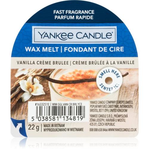 Yankee Candle Vanilla Crème Brûlée κερί για αρωματική λάμπα 22 γρ