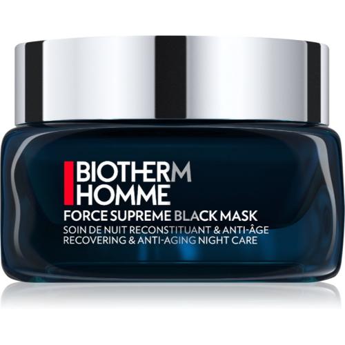 Biotherm Homme Force Supreme αναζωογονητική μάσκα νύχτας μαύρο για άντρες 50 μλ