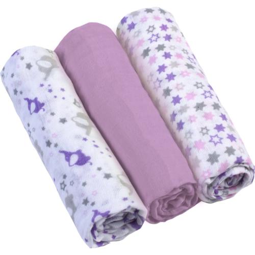 BabyOno Diaper Super Soft υφασμάτινες πάνες Violet 70 × 70 cm 3 τμχ