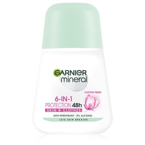 Garnier Mineral 5 Protection αντιιδρωτικό ρολλ-ον 48 ώρες (Cotton Fresh) 50 μλ