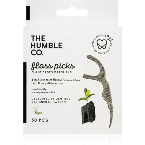 The Humble Co. Floss Picks οδοντικές οδοντογλυφίδες Charcoal 50 τμχ