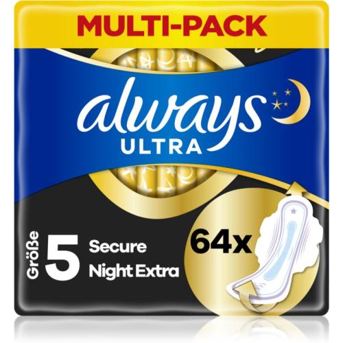 Always Ultra Secure Night Extra σερβιέτες 64 τμχ