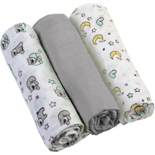BabyOno Diaper Super Soft υφασμάτινες πάνες Grey 70 × 70 cm 3 τμχ