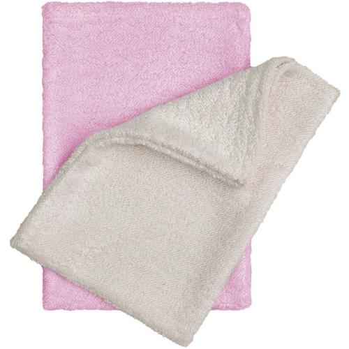 T-TOMI Bamboo Washcloth Natur + Pink πανί προσώπου πλυσίματος 14x20 cm 2 τμχ