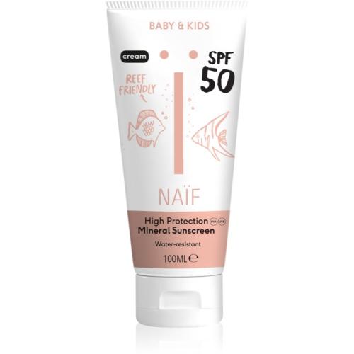 Naif Baby & Kids Sun Cream SPF 50 προστατευτική αντηλιακή κρέμα για μωρά και παιδιά SPF 50 100 μλ
