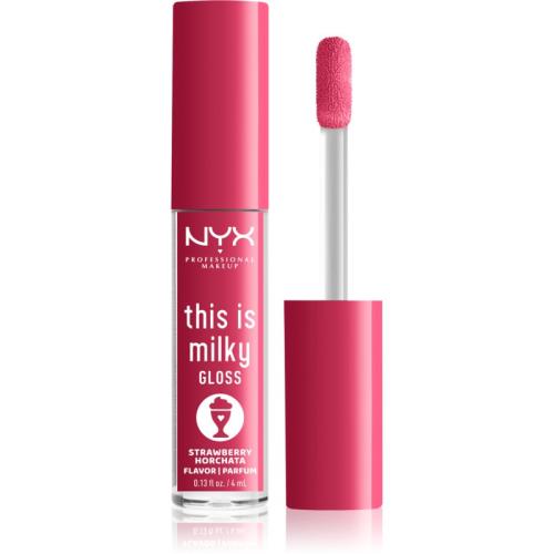 NYX Professional Makeup This is Milky Gloss Milkshakes ενυδατικό λιπ γκλος με άρωμα απόχρωση 10 Strawberry Horchata 4 ml