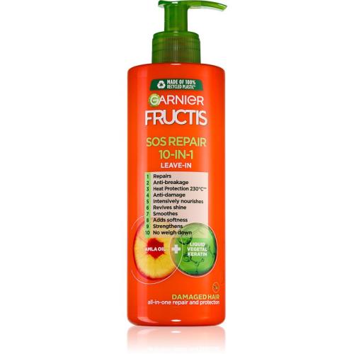 Garnier Fructis SOS Repair 10IN1 φροντίδα μαλλιών χωρίς ξέβγαλμα 400 ml