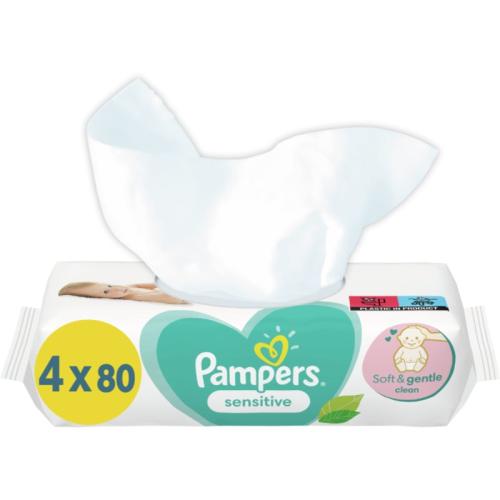Pampers Sensitive XXL υγρά μαντηλάκια καθαρισμού για παιδιά για ευαίσθητο δέρμα 4x80 τμχ