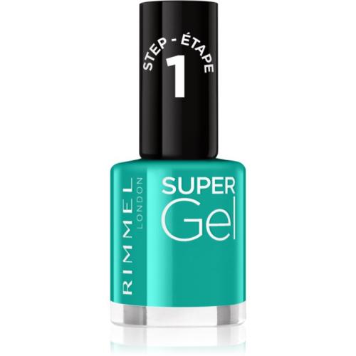 Rimmel Super Gel τζελ βερνίκι νυχιών χωρίς τη χρήση των UV/LED λαμπτήρων απόχρωση 098 Never Blue With You 12 ml