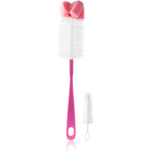 BabyOno Take Care Brush for Bottles and Teats with Mini Brush & Sponge Tip βούρτσα καθαρισμού Pink 2 τμχ
