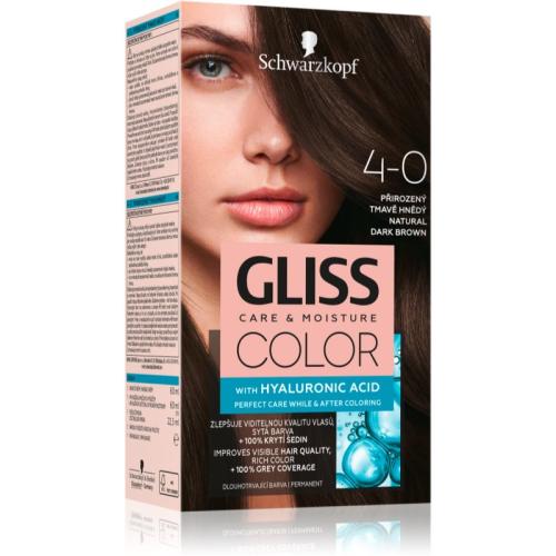 Schwarzkopf Gliss Color μόνιμη βαφή μαλλιών απόχρωση 4-0 Natural Dark Brown