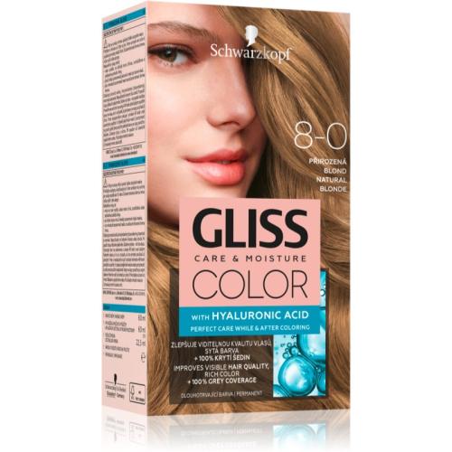 Schwarzkopf Gliss Color μόνιμη βαφή μαλλιών απόχρωση 8-0 Natural Blonde