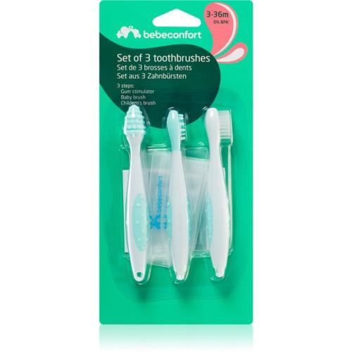 Bebeconfort Set of 3 Toothbrushes οδοντόβουρτσα για παιδιά 3-36 m 3 τμχ