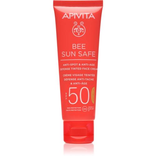 Apivita Bee Sun Safe προστατευτική χρωματισμένη κρέμα προσώπου SPF 50 50 μλ