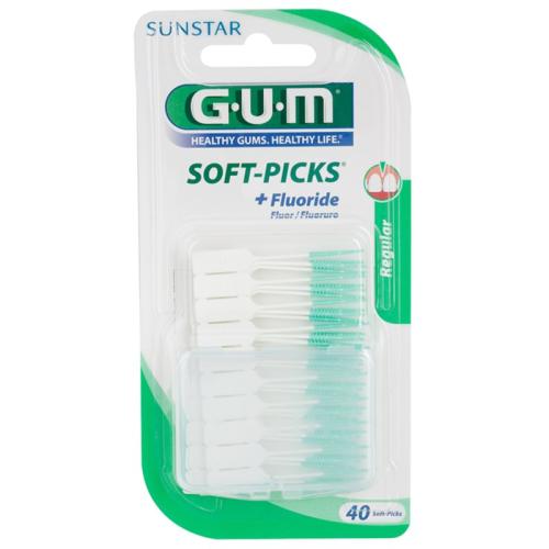 G.U.M Soft-Picks +Fluoride οδοντικές οδοντογλυφίδες κανονικός 40 τμχ