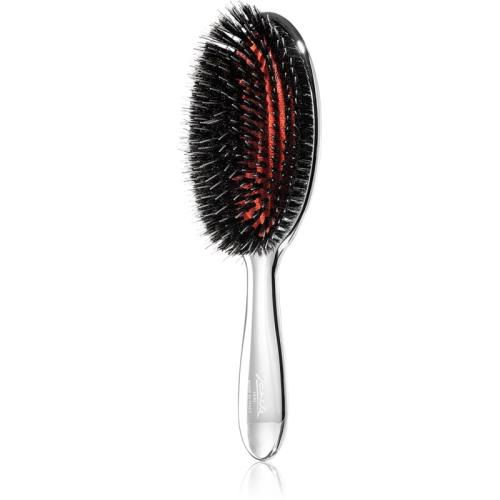 Janeke Chromium Line Air-Cushioned Brush with Bristles and Nylon Reinforcement οβάλ βούρτσα για τα μαλλιά 22 x 7 cm