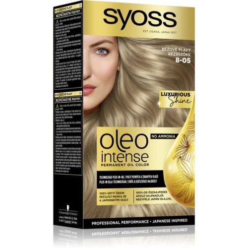 Syoss Oleo Intense μόνιμη βαφή μαλλιών με έλαιο απόχρωση 8-05 Beige Blond 1 τμχ
