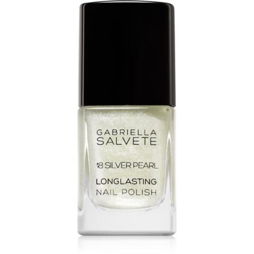 Gabriella Salvete Longlasting Enamel βερνίκι νυχιών μακράς διαρκείας με στρας απόχρωση 18 Silver Pearl 11 ml