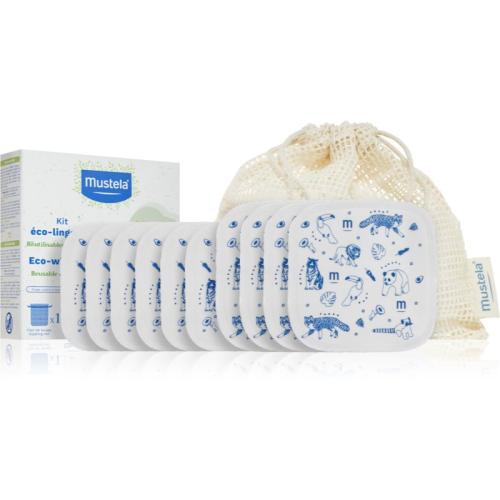 Mustela ECO Reusable & Washable Wipes καθαριστικά μαντηλάκια για παιδιά από τη γέννηση 10 τμχ
