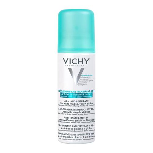 Vichy Deodorant 48h αντιιδρωτικό σε σπρέι για την αντιμετώπιση των λευκών και κίτρινων κηλίδων 125 μλ