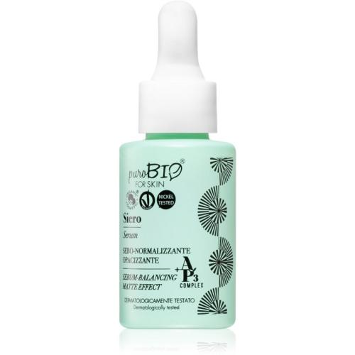 puroBIO Cosmetics Sebum-Balancing Serum αντιοξειδωτικός ορός ενάντια στη γήρανση της επιδερμίδας 15 ml