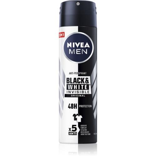 Nivea Men Invisible Black & White αντιιδρωτικό σε σπρέι για άντρες 150 μλ