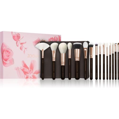 ZOEVA The Artists Brush Set Rose Golden Edition σετ πινέλων ταξιδιού με τσαντάκι